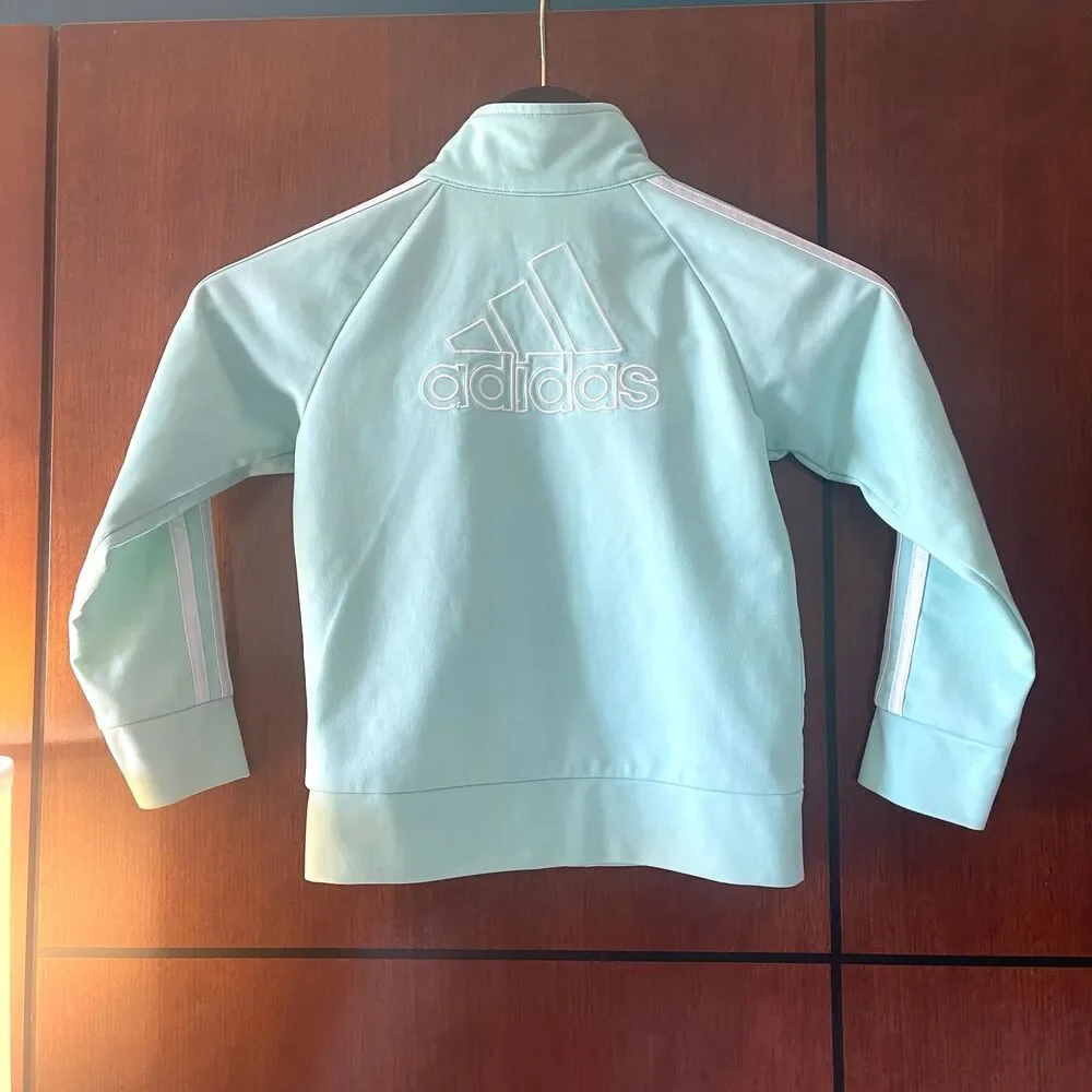 Adidas Girls Adicolor Classics Track Jacket Turquoise Pullover Size 5 - Picture 3 of 8